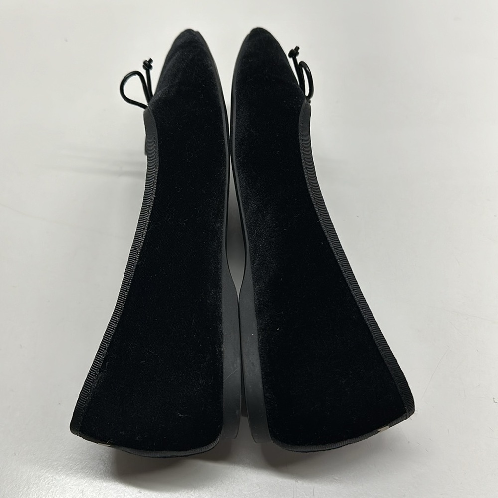 Birdies Goldfinch Velvet Pointed Toe Ballet Flat in Caviar Velvet Black Size 7.5 - Picture 6 of 9